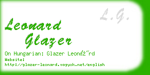 leonard glazer business card